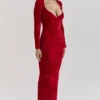 Aria Scarlet Chenille Sweetheart Dress