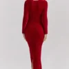 Aria Scarlet Chenille Sweetheart Dress