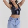 Ariadne Black Latex Halter Top