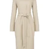 Ariel Beige Vegan Leather Trench Coat