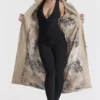 Ariel Beige Vegan Leather Trench Coat
