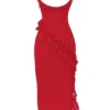 Ariela Cherry Ruffle Maxi Dress