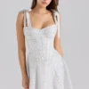 Ariella Chiffon Dot Print Mini Dress