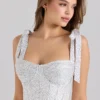 Ariella Chiffon Dot Print Mini Dress