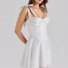Ariella Chiffon Dot Print Mini Dress