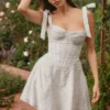 Ariella Chiffon Dot Print Mini Dress