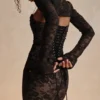 Artemis Black Lace Maxi Dress