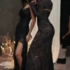 Artemis Black Lace Maxi Dress