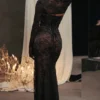 Artemis Black Lace Maxi Dress