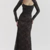 Artemis Black Lace Maxi Dress