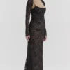 Artemis Black Lace Maxi Dress