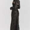 Artemis Black Lace Maxi Dress