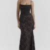 Artemis Black Lace Maxi Dress