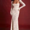 Artemis Vintage Cream Lace Maxi Dress
