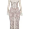 Artemis Vintage Cream Lace Maxi Dress