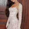 Artemis Vintage Cream Lace Maxi Dress
