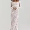 Artemis Vintage Cream Lace Maxi Dress