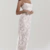 Artemis Vintage Cream Lace Maxi Dress