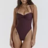 Aruba Cacao Gathered Swimsuit