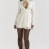 Aryana Ivory Bow Mini Dress