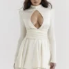 Aryana Ivory Bow Mini Dress