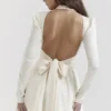 Aryana Ivory Bow Mini Dress