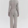 Aspen Grey Cashmere Ribbed Cuff Cardigan