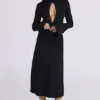 Asti Black A-Line Midi Skirt