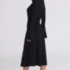 Asti Black A-Line Midi Skirt