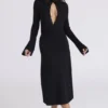 Asti Black A-Line Midi Skirt