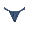 Athens Deep Blue Gathered High Leg Bikini Bottom