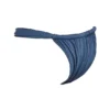 Athens Deep Blue Gathered High Leg Bikini Bottom