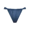 Athens Deep Blue Gathered High Leg Bikini Bottom