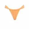 Athens Light Orange Gathered High Leg Bikini Bottom