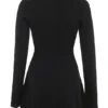 Aubrey Black Wool Knitted Cardigan Dress