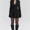 Aubrey Black Wool Knitted Cardigan Dress
