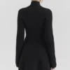 Aubrey Black Wool Knitted Cardigan Dress