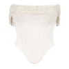 Aubrie Vintage Cream Embellished Satin Corset
