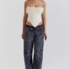 Aubrie Vintage Cream Embellished Satin Corset
