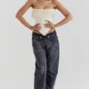 Aubrie Vintage Cream Embellished Satin Corset