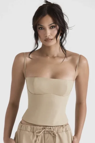 Audette Camel Structured Corset