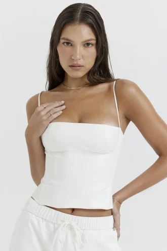 Audette White Structured Corset