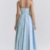 Audrey Tuscan Blue Strapless Midi Sundress