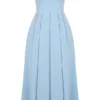 Audrey Tuscan Blue Strapless Midi Sundress