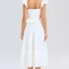 Augustine White Embroidered Cotton Midi Skirt