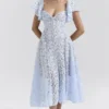 Austen Bluebell Floral Lace Midi Dress