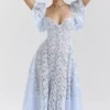 Austen Bluebell Floral Lace Midi Dress