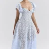 Austen Bluebell Floral Lace Midi Dress