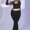 Ava Black Fold Front Trousers