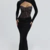 Ayana Black Lace Maxi Dress + Bolero